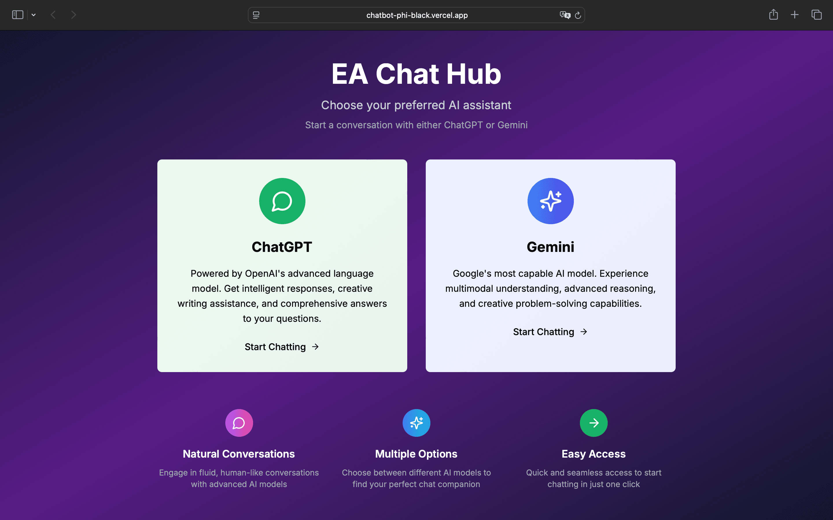 EA CHATBOT - AI Chatbot - Screenshot 1
